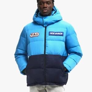 NWT FAT International Puffer Jacket blue men's size S **sold out** insanely warm